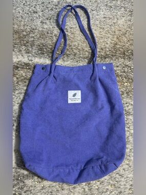 Wrapables Purple Corduroy Tote Bag, Casual Everyday Shoulder Handbag